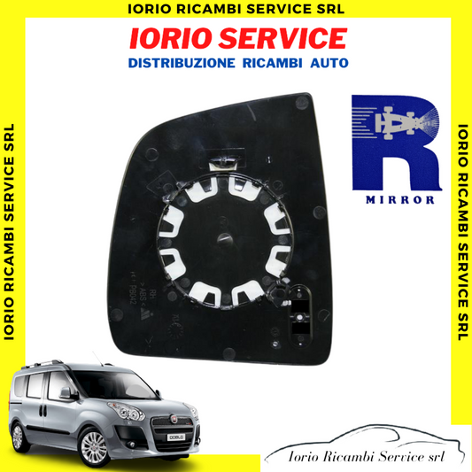 PIASTRA SPECCHIO SINISTRO FIAT DOBLO 2010> OPEL COMBO 2012>  VETRO SPECCHIETTO