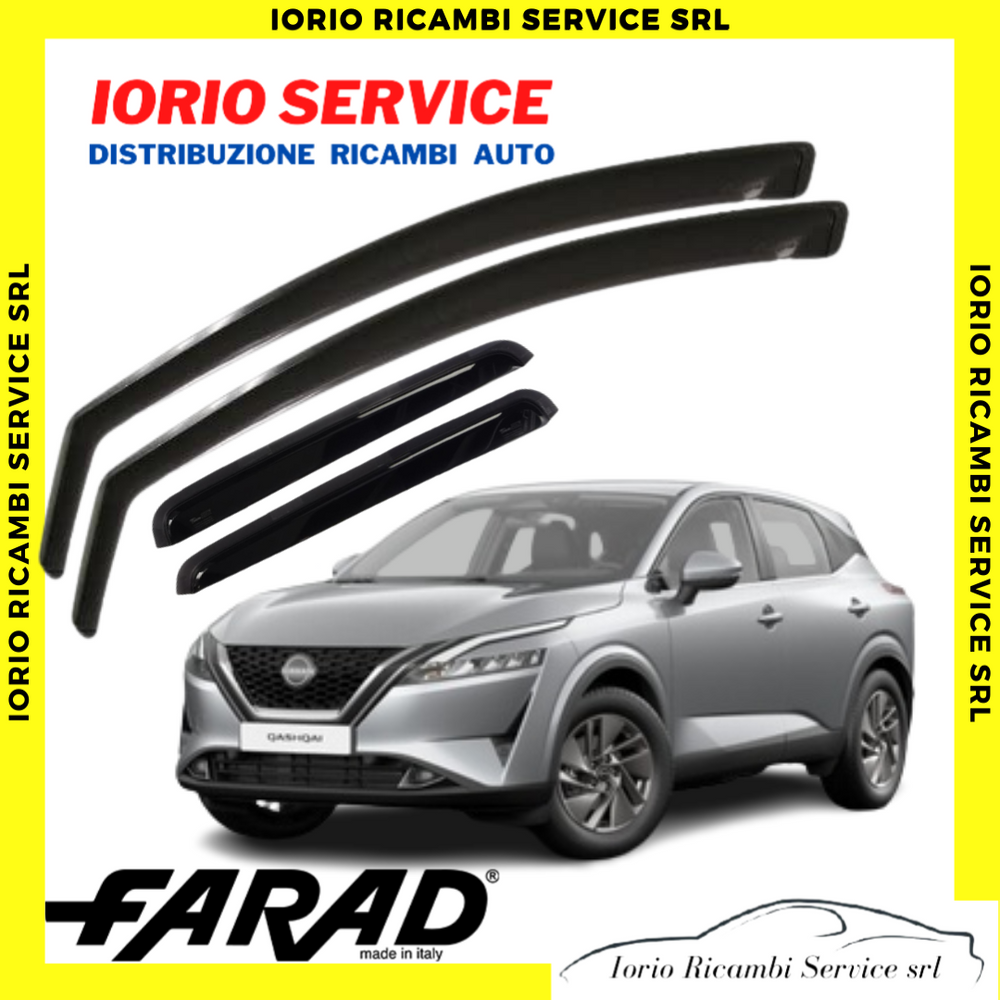 KIT 4 DEFLETTORI ARIA per NISSAN QASHQAI III J12 dal 2021 FARAD fumè ANTITURBO