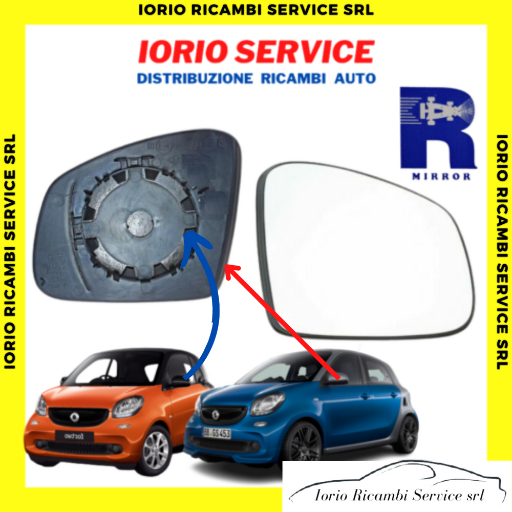 PIASTRA SPECCHIO SINISTRO CON VETRO SMART 453 FORTWO FORFOUR RENAULT TWINGO 2014