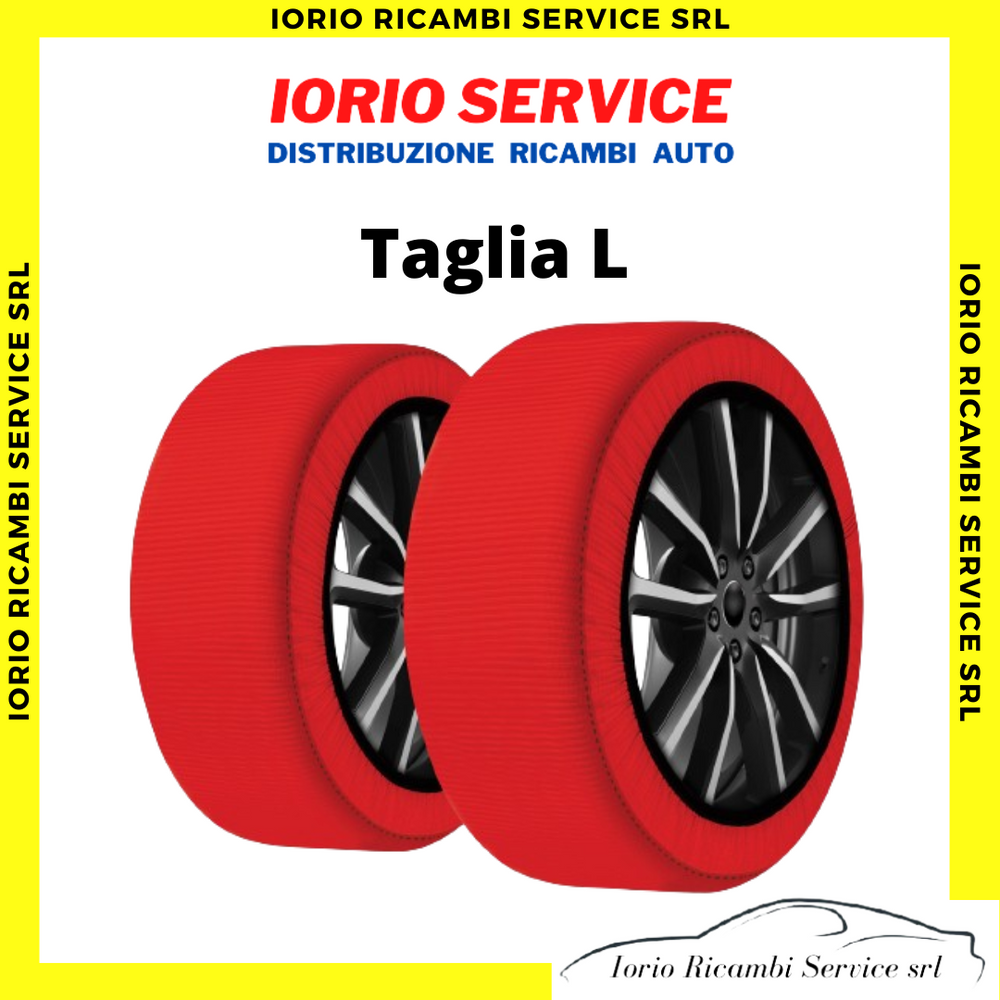 CALZE DA NEVE OMOLOGATE ROSSE PER AUTO TAGLIA LARGE ( L ) MONTAGGIO RAPIDO