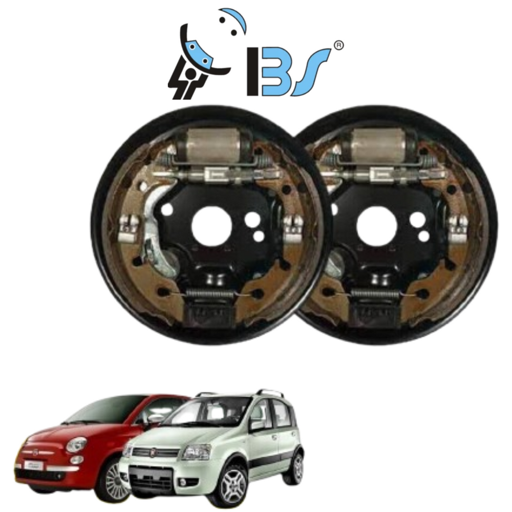 KIT GANASCE FRENI POSTERIORI COMPLETI FIAT PANDA 169 500 C/ABS ( tamburo 180mm )