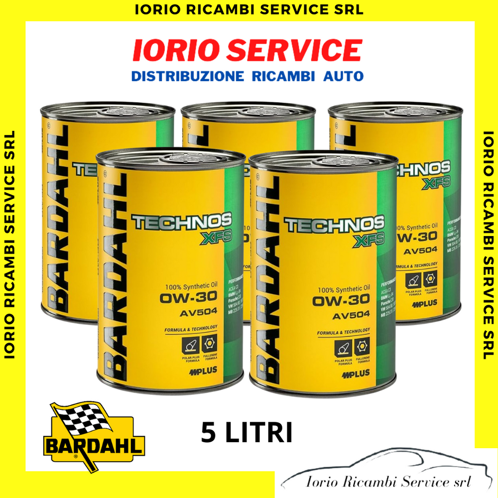OLIO MOTORE BARDAHL TECHNOS XFS AV504 0W30 VW 504 507 BMW L LIFE 04 PORSCHE C 30