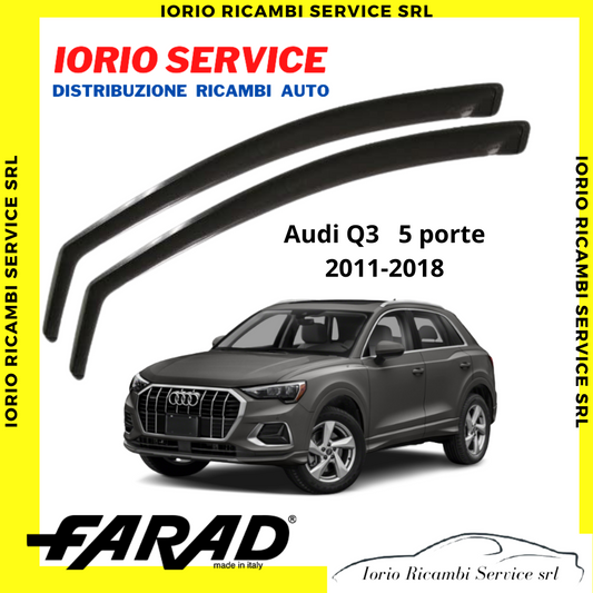 DEFLETTORI ARIA AUDI Q3 5P 2011 a 2018 originali FARAD fumè ANTITURBO ANTIVENTO