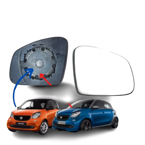 PIASTRA SPECCHIO DESTRO + VETRO SMART 453 FORTWO FORFOUR RENAULT TWINGO III 2014