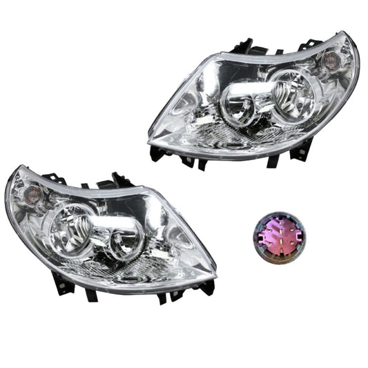 COPPIA FARI FIAT DUCATO JUMPER BOXER da 2006 a 2010 CONNETTORE PROIETTORE VIOLA