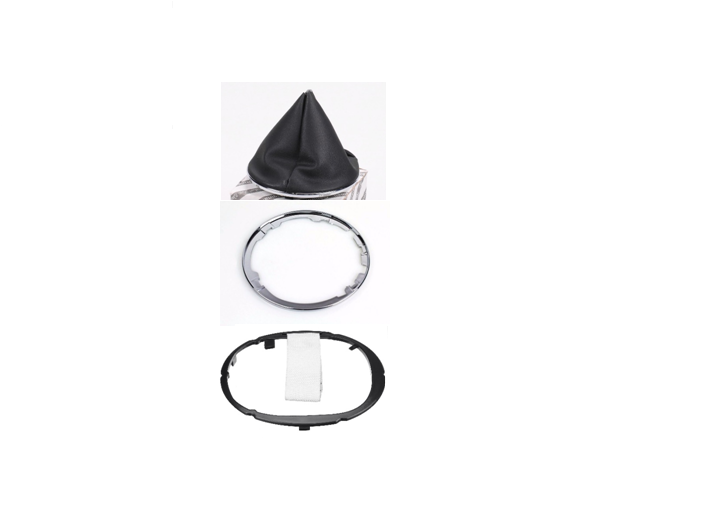 KIT CUFFIA + GHIERA + CORNICE CROMATA SENZA POMELLO LEVA CAMBIO FIAT 500 3P