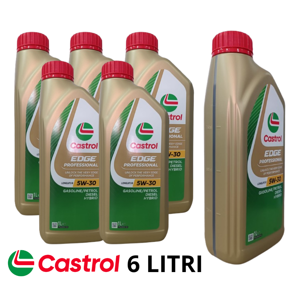 6 LITRI CASTROL 5W-30 EDGE PROFESSIONAL LONGLIFE III OLIO MOTORE VW 504/507/C30