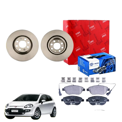 DISCHI VENTILATI *284*+ PASTIGLIE FRENO ANTERIORI FIAT GRANDE PUNTO EVO 90-95 CV