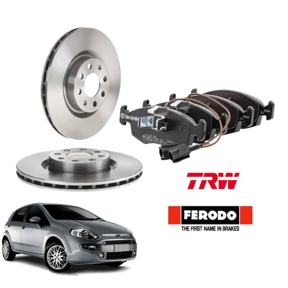 KIT DISCHI FRENO TRW + PASTIGLIE TRW O FERODO FIAT PUNTO EVO  09 1.2 1.4 BENZINA