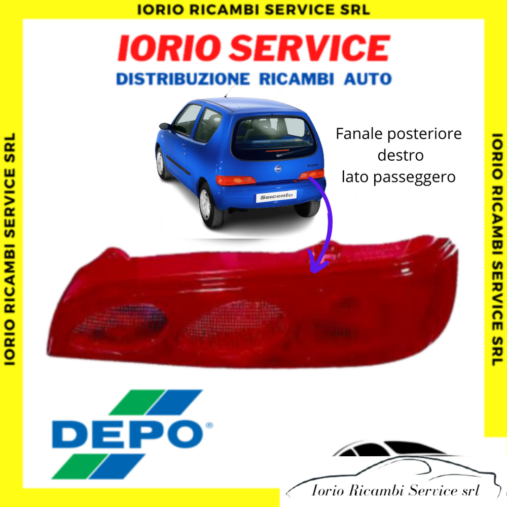 FARO FANALE FANALINO STOP POSTERIORE FIAT SEICENTO 600 DESTRO Dx ROSSO