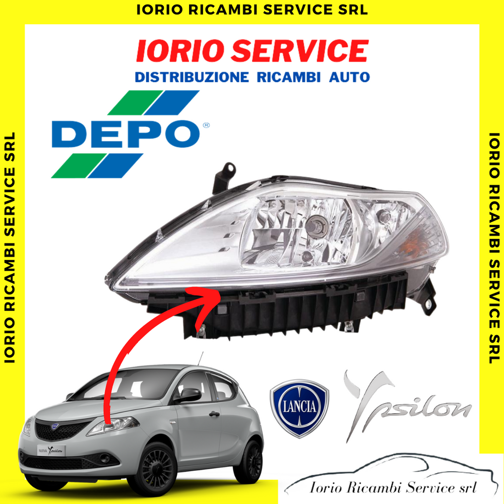 FARO SINISTRO SX ANTERIORE LANCIA YPSILON 312 D. 2011 PROIETTORE FANALE (NO LED)