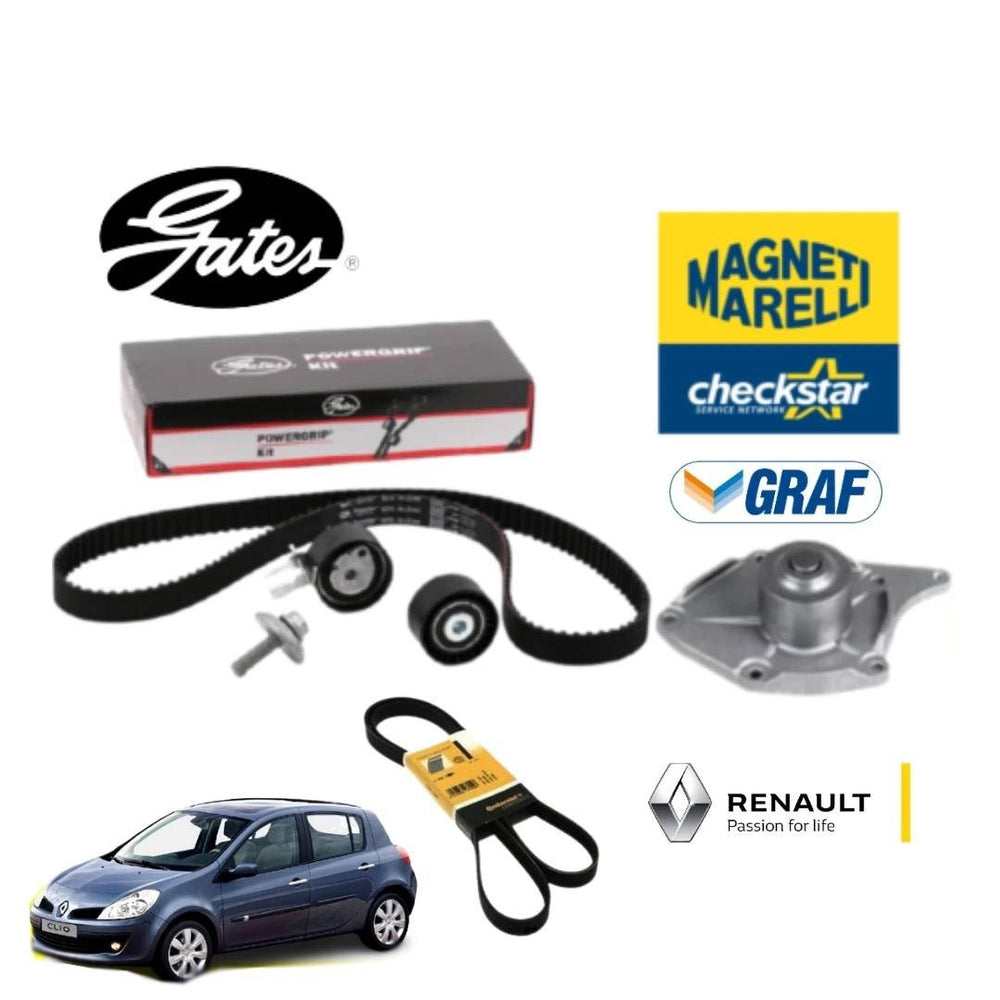 KIT DISTRIBUZIONE GATES + POMPA ACQUA + CINGHIA PV CLIO SCENIC QASHQAI 1500 DCi