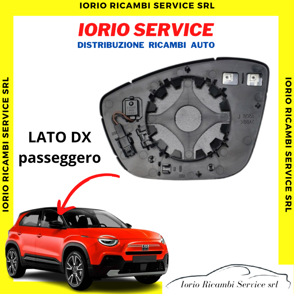 PIASTRA SPECCHIO TERMICA DESTRO LATO  PASSEGGERO CON VETRO FIAT 600  DAL 2023