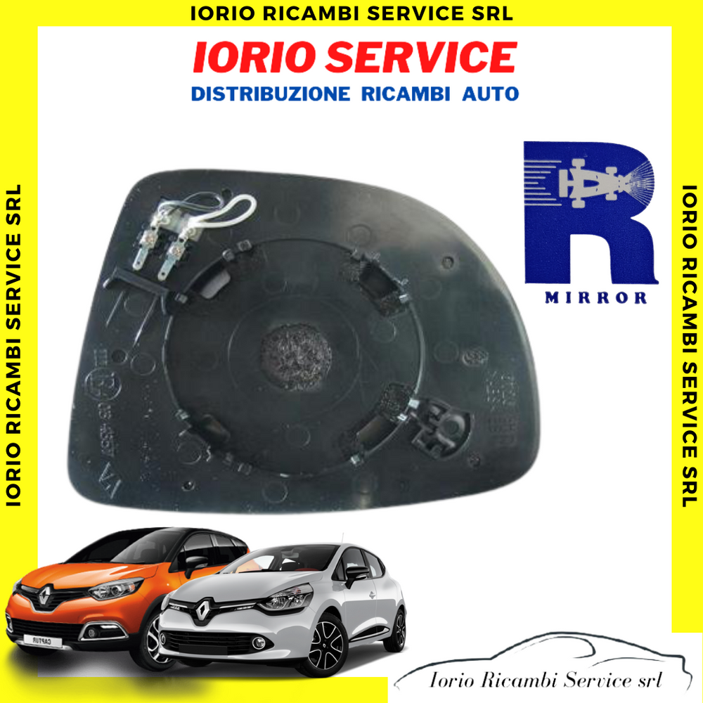 PIASTRA SPECCHIO TERMICO ASFERICO SINISTRO RENAULT CLIO 4 IV CAPTUR VETRO