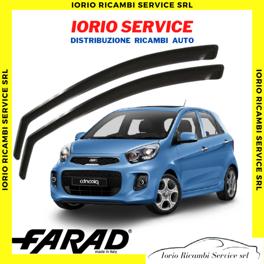 DEFLETTORI ARIA per KIA PICANTO 2011>2017 5p FARAD fumè ANTITURBO ANTIVENTO