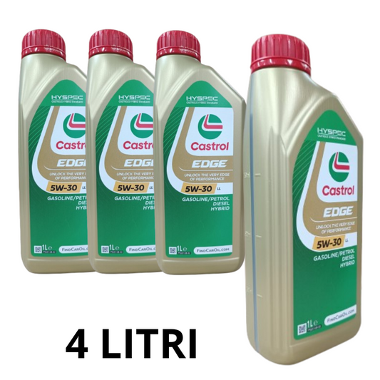 4 LITRI OLIO MOTORE CASTROL EDGE 5W30 LL BENZINA - DIESEL - HYBRID - ACEA C3