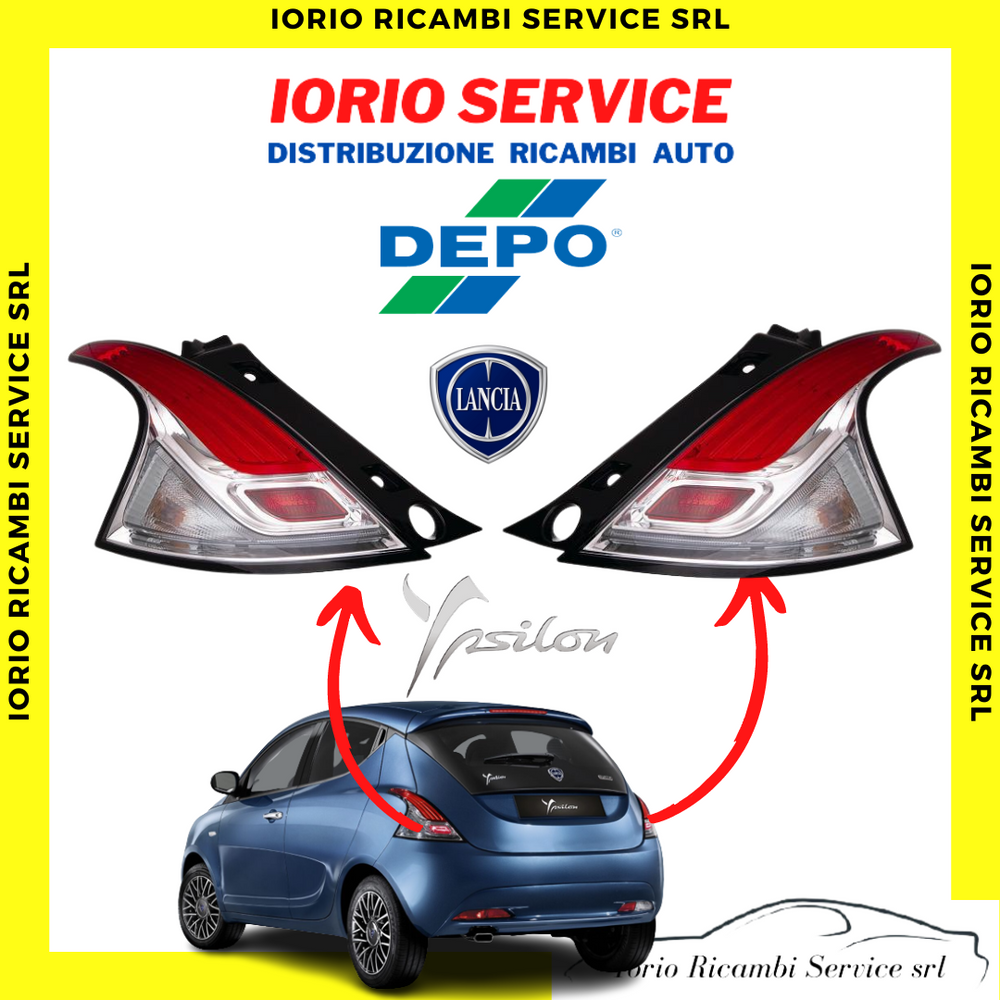 COPPIA FARI FANALI STOP POSTERIORI LANCIA Y YPSILON 312 DAL 2011 IN POI FANALINI