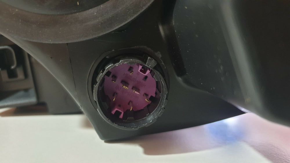 FARO DESTRO FIAT GRANDE PUNTO PARABOLA GRIGIO SCURA 2008> CONN. VIOLA H4 7 PIN