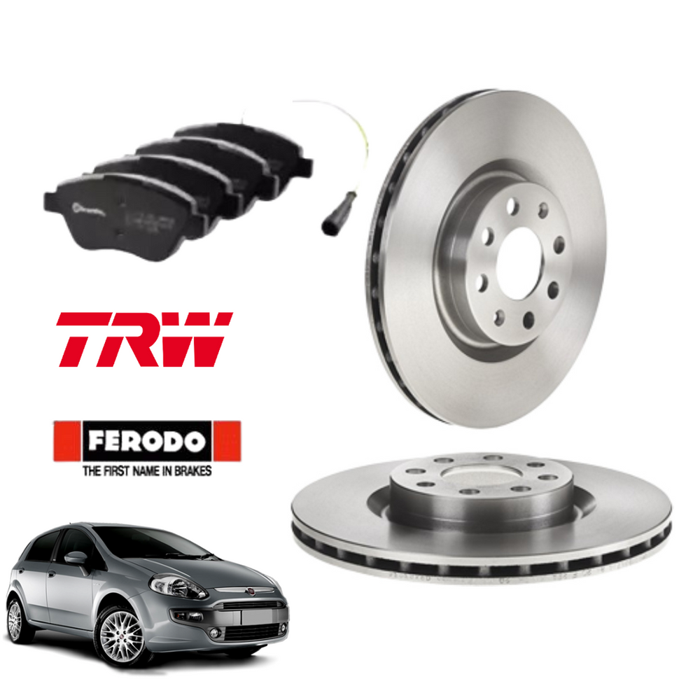 KIT DISCHI FRENO TRW + PASTIGLIE ANTERIORI FIAT GRANDE PUNTO BNZ 1.3 MJT 75CV