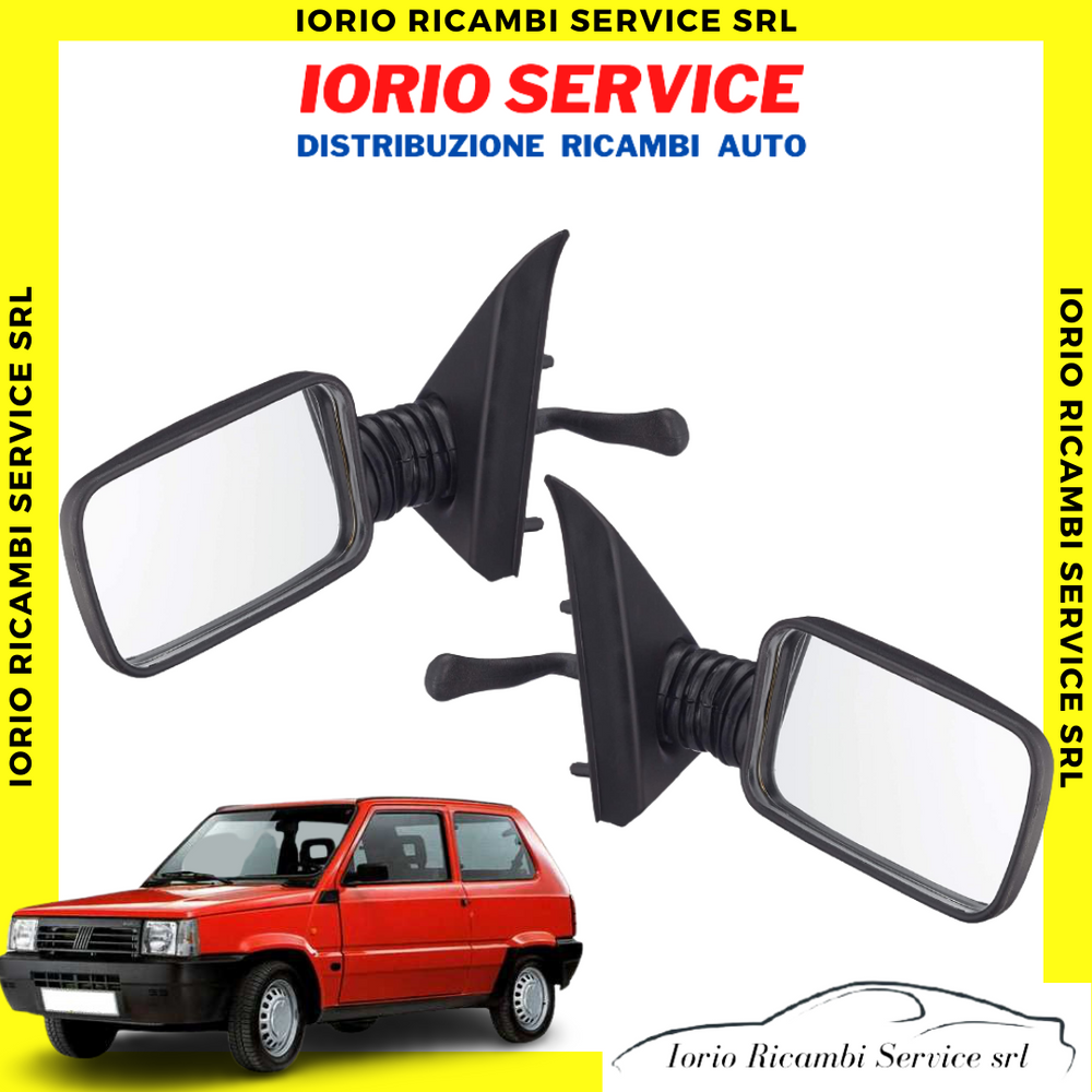 COPPIA SPECCHIETTI RETROVISORE FIAT PANDA 141 750 COMPLETI MANUALI NERI