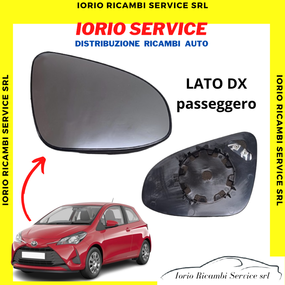 PIASTRA SPECCHIO TERMICA CON VETRO DESTRO TOYOTA YARIS DAL 2017 AL 2020