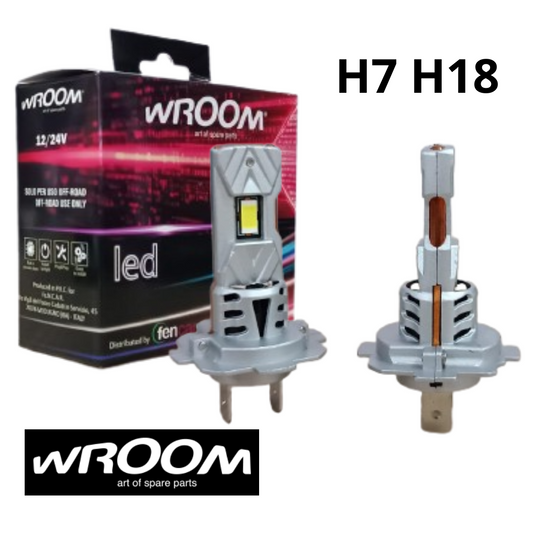 KIT LAMPADE LED H7 H18 WROOM PLUG&PLAY AUTO MOTO ANABBAGLIANTE ABBAGLIANTE 6000K