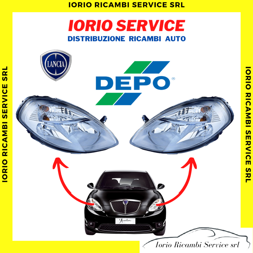 COPPIA FARI ANTERIORI LANCIA YPSILON Y 843 09/2003>08/2006 MUSA 10/2004>08/2007