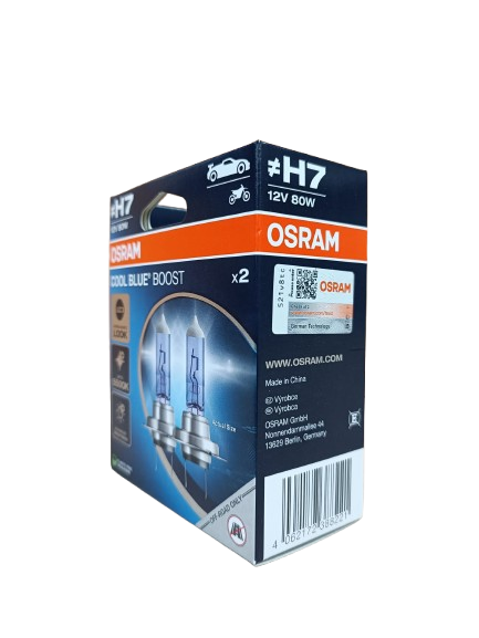 KIT COPPIA LAMPADE OSRAM H7 COOL BLUE BOOST 5500K 12V 80W 62210CBB-2HB per auto