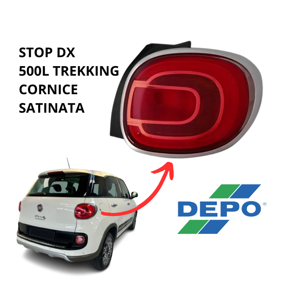 FANALE FARO POSTERIORE STOP DX CON CORNICE SATINATA FIAT 500L TREKKING DAL 2012