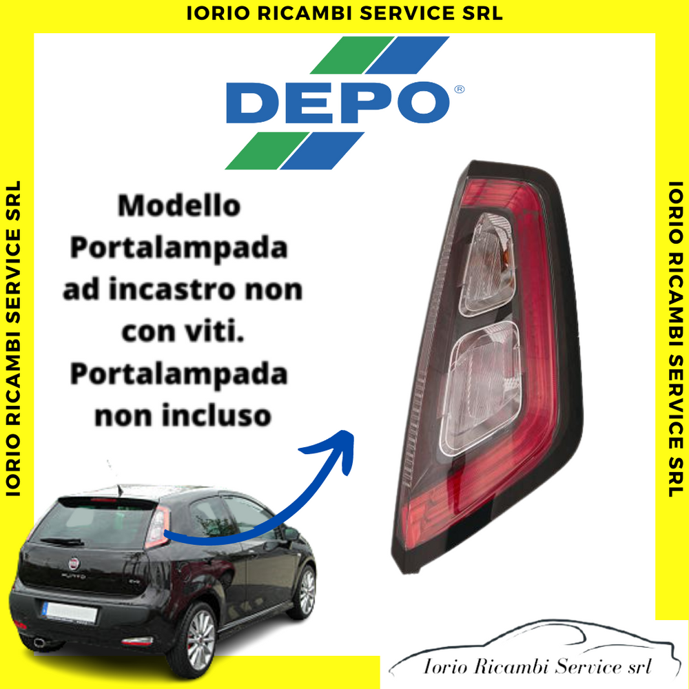 FARO DESTRO FIAT PUNTO EVO FANALE STOP POSTERIORE GRUPPO OTTICO BORDO INT. NERO