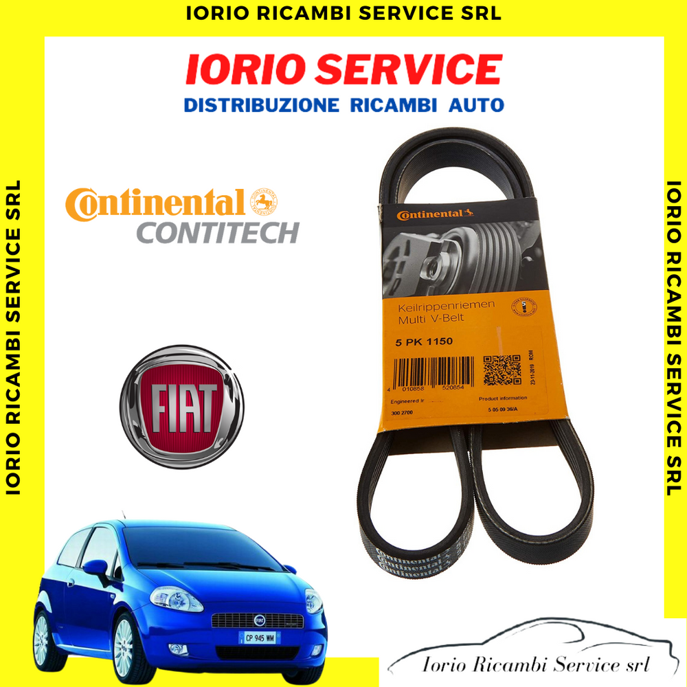 CINGHIA PV SERVIZI ALTERNATORE FIAT 500 GRANDE PUNTO EVO PANDA 312 1.2 1.4 BENZ.
