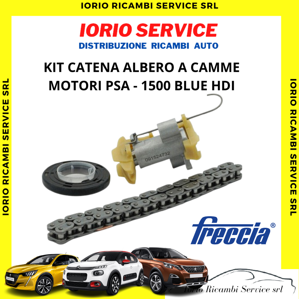 KIT CATENA ALBERO A CAMME 7MM PER C3 III/208/2008/3008/CORSA F/MOKKA 15 BLUE HDI