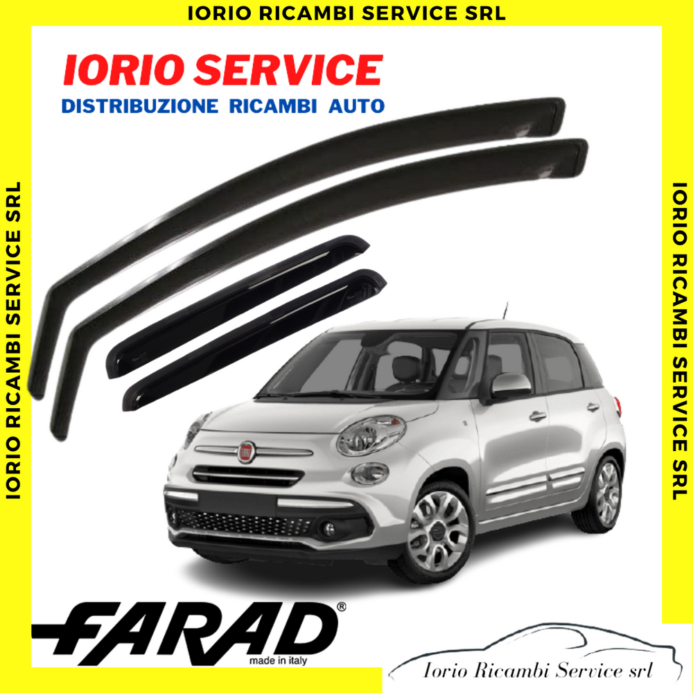 KIT 4 DEFLETTORI ARIA ANTERIORI E POSTERIORI per FIAT 500L FARAD fumè ANTITURBO