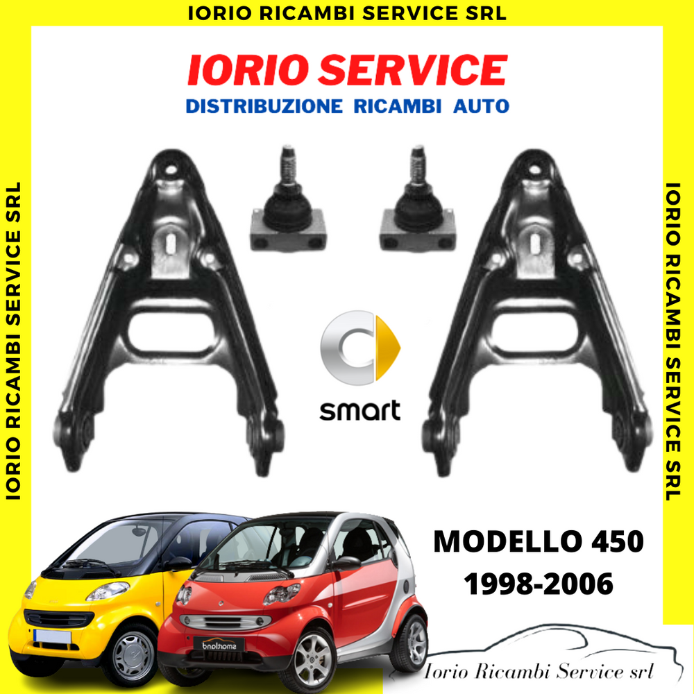 2 BRACCI OSCILLANTI COMPLETI SMART FORTWO CITYCOUPE 450 2 POSTI 2 PORT 1998>2006