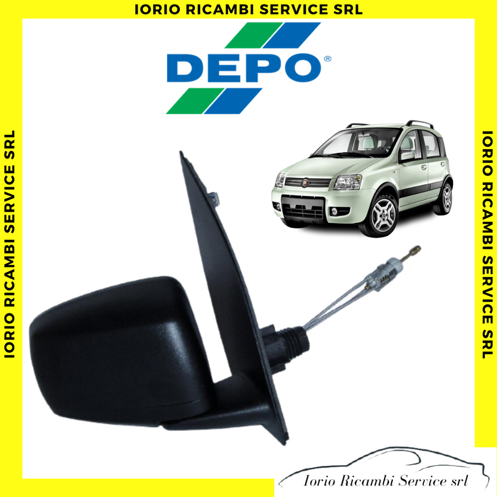 SPECCHIETTO RETROVISORE FIAT PANDA 169 2003 2009 DESTRO Dx MANUALE NERO PICCOLO