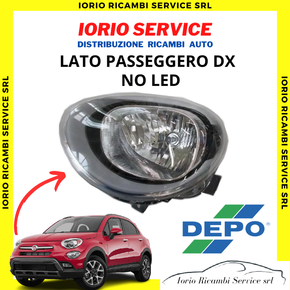 FARO FANALE PROIETTORE ANTERIORE SUPERIORE DX FIAT 500X DAL 2015 ( NO LED )