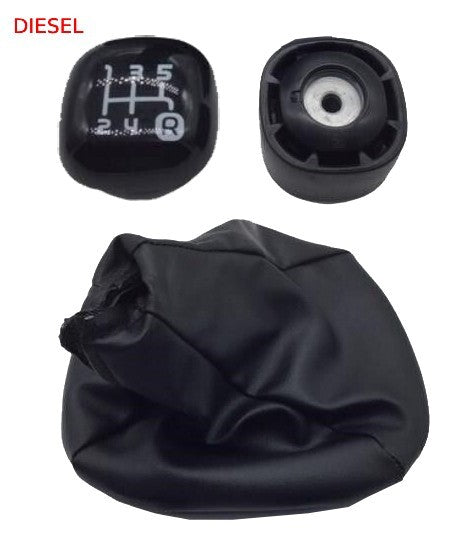 IMPUGNATURA POMELLO LEVA CAMBIO+CUFFIA NERO CINQUE 5 MARCE FIAT PANDA 312 DIESEL