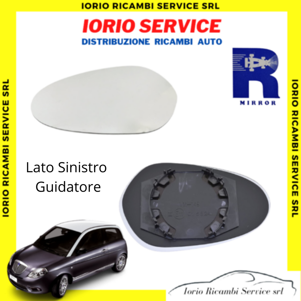 PIASTRA SPECCHIO SINISTRO LANCIA Y YPSILON 843 2003>09 VETRO SPECCHIETTO