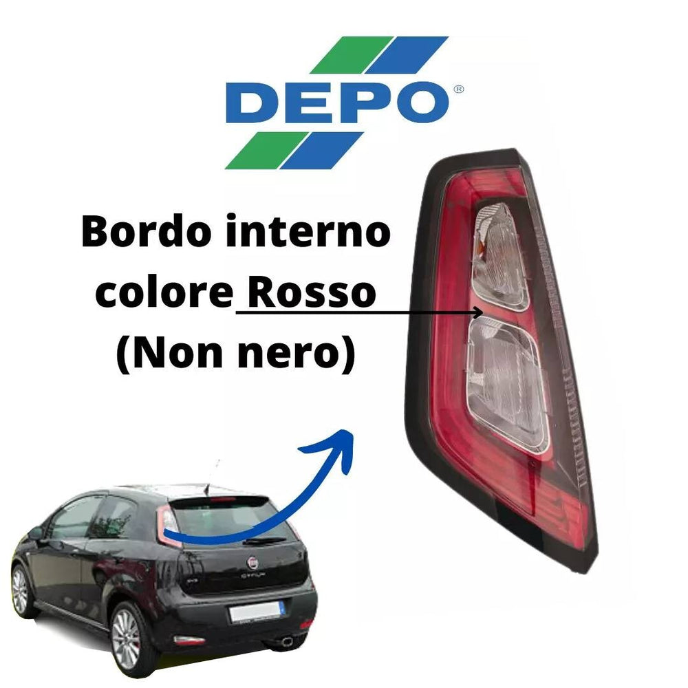 FARO SINISTRO FIAT PUNTO EVO FANALE POSTERIORE GRUPPO OTTICO BORDO INTERNO ROSSO