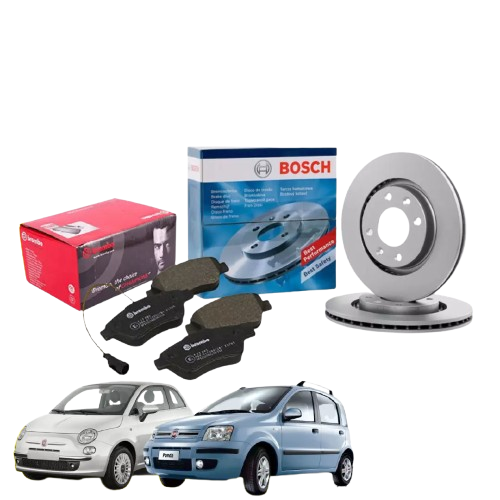DISCHI VENTILATI + PASTIGLIE FRENI ANTERIORI FIAT 500 PANDA 169 1.3 MJT E METANO
