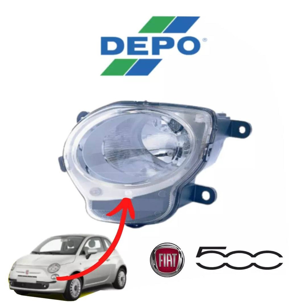 FARO INFERIORE SINISTRO FIAT 500 2007>2015 FANALE PROIETTORE LUCE DI POSIZIONE