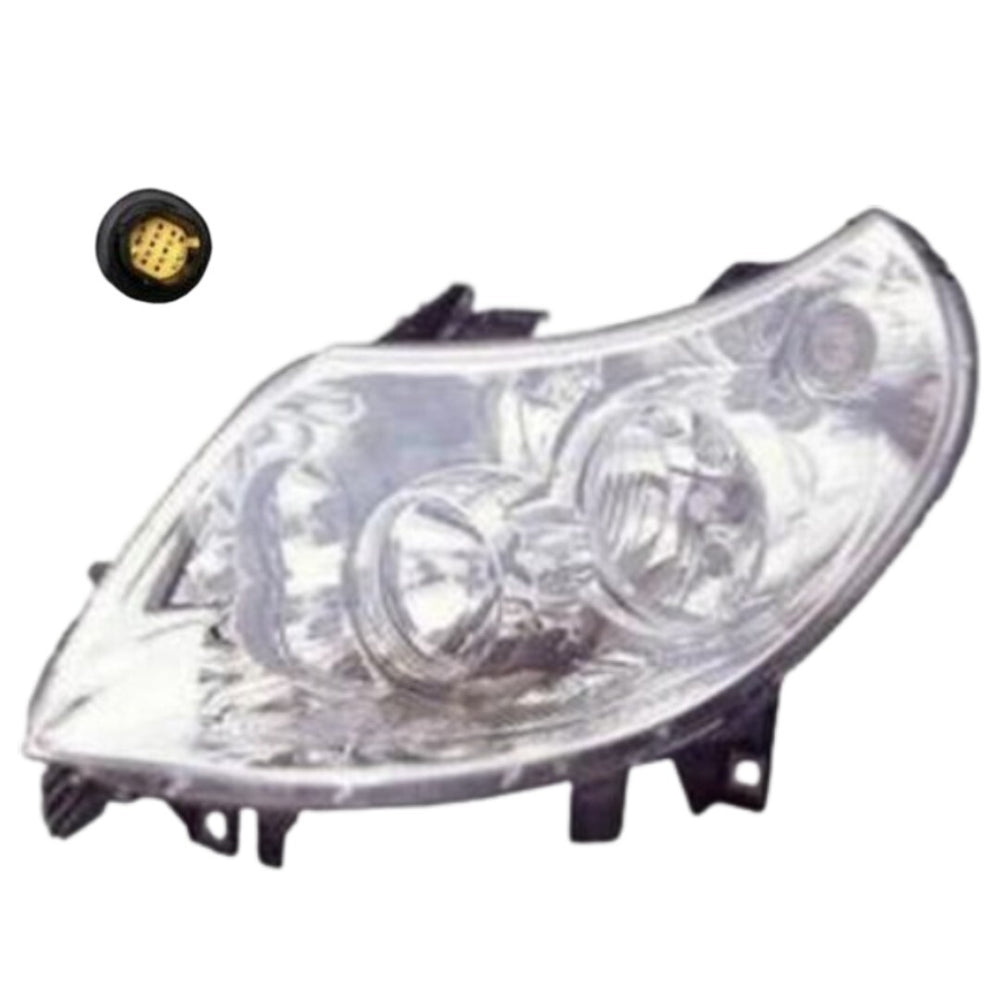 FARO FIAT DUCATO JUMPER BOXER 2006>2010 CONNETTORE PROIETTORE GIALLO SX H7 H1