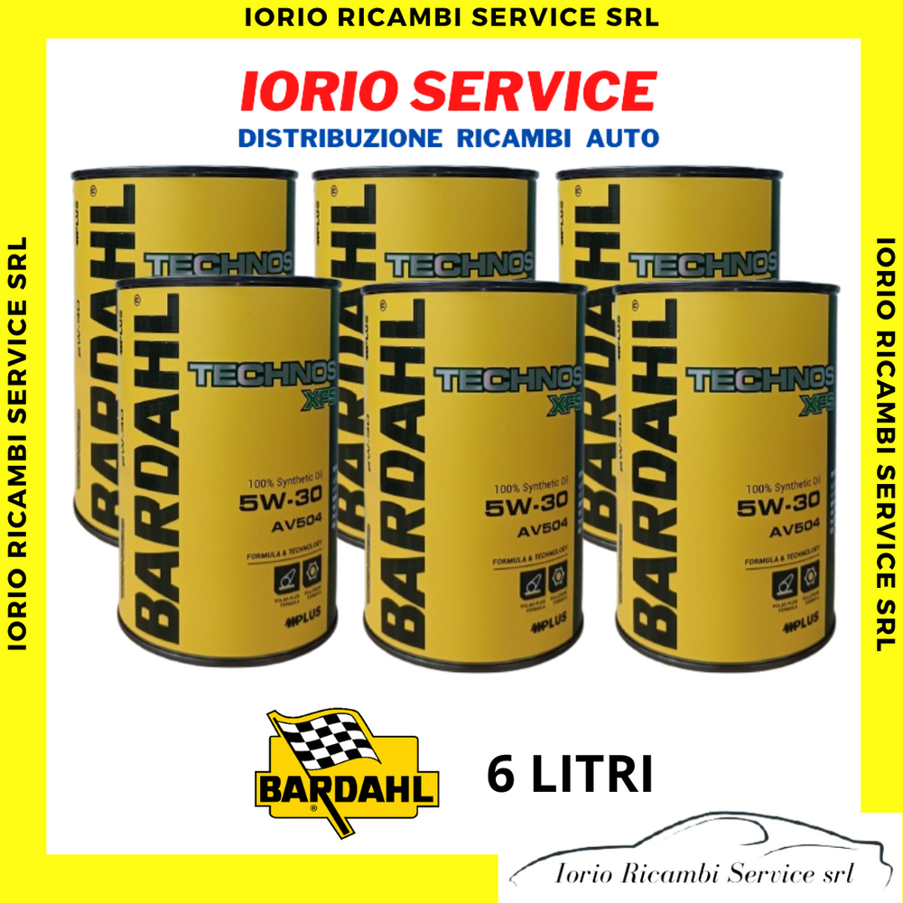 OLIO MOTORE BARDAHL TECHNOS XFS AV504 5W30 VW 504 507 BMW L LIFE 04 PORSCHE 6 LT
