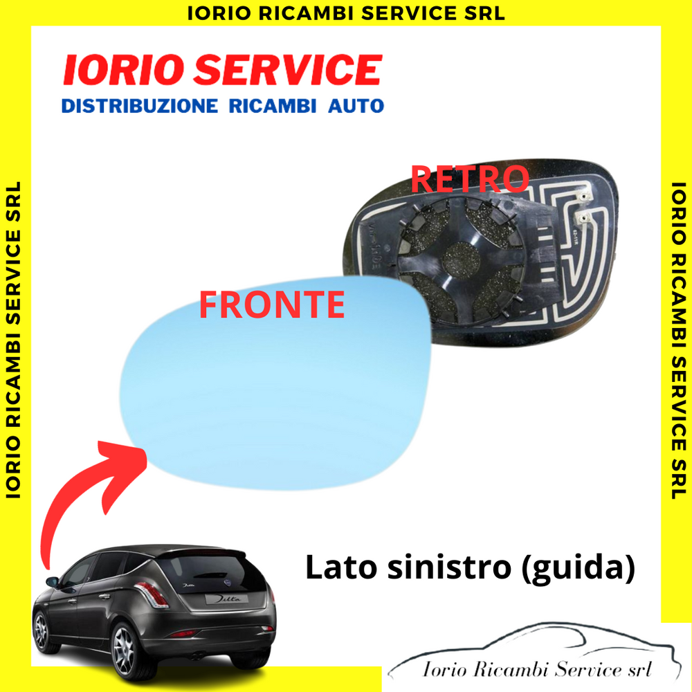 PIASTRA SPECCHIO TERMICO SINISTRO SX + VETRO COLORE AZZURRO LANCIA DELTA D. 2008