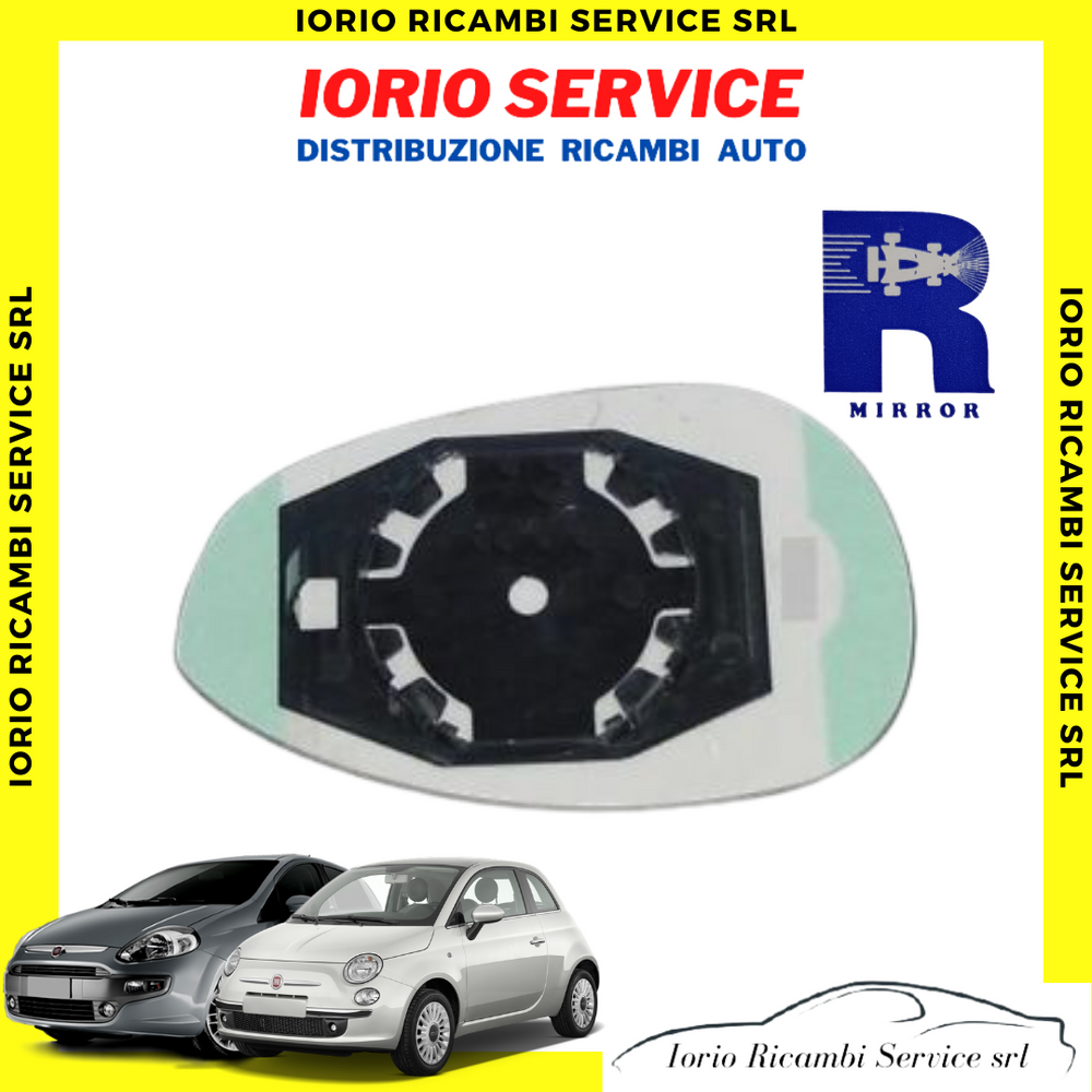 PIASTRA SPECCHIO TERMICA DESTRO CON VETRO FIAT GRANDE PUNTO NEW 500 SPECCHIETTO