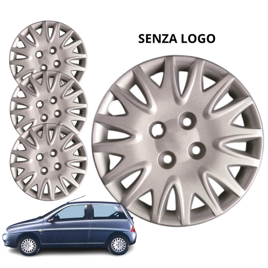 KIT SET 4 COPRICERCHI LANCIA Y ELEFANTINO blu 2000 14'' COPRIRUOTA SENZA LOGO