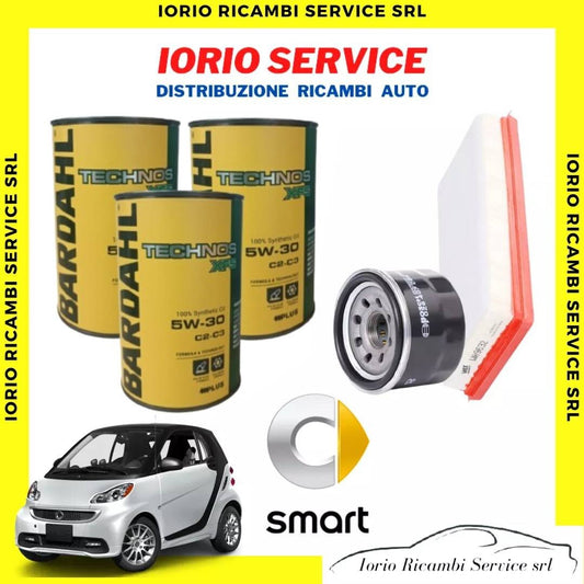 KIT FILTRI TAGLIANDO + 3 Litri OLIO BARDAHL 5W30 C2 C3 SMART FORTWO 451 - 1.0