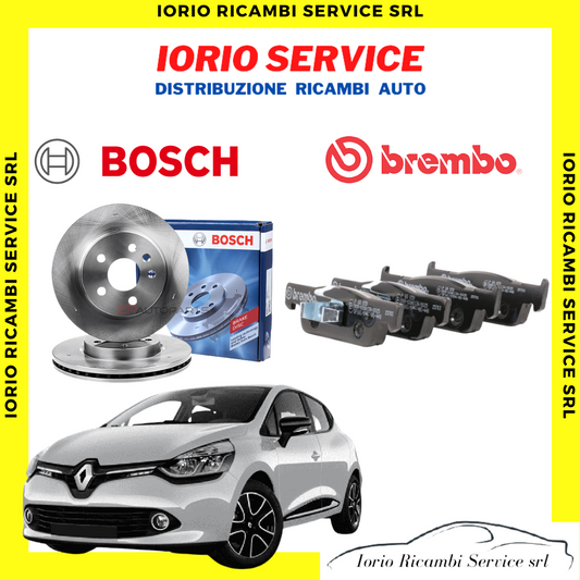 KIT DISCHI FRENO BOSCH + PASTIGLIE BREMBO P68059 RENAULT CLIO 4 IV SERIE >2014