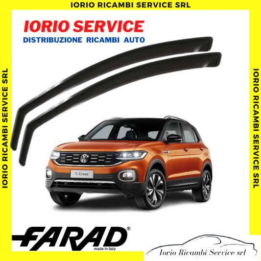 DEFLETTORI ARIA per VW VOLKSWAGEN T-CROSS 2019 5p FARAD fumè ANTITURBO ANTIVENTO
