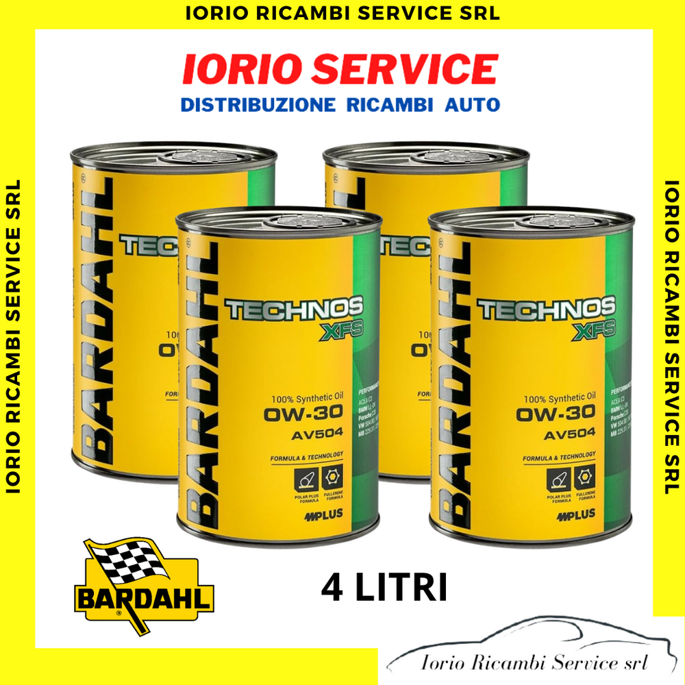 OLIO MOTORE BARDAHL TECHNOS XFS AV504 0W30 VW 504 507 BMW L LIFE 04 PORSCHE C 30